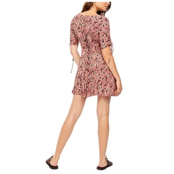 Free People Boho Laced Up Floral Mini Dress - Picture 2 of 10